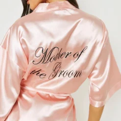 Robe De Chambre Satinée à Slogan 9 Robe De Chambre Satinée à Slogan -Pas Cher Vêtue Diva Magasin gzz26273 rose20gold xl 3