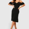 Robe Mi-longue Soyeuse à épaules Dénudées -Pas Cher Vêtue Diva Magasin gzz26428 black xl