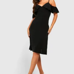 Robe Mi-longue Soyeuse à épaules Dénudées 9 Robe Mi-longue Soyeuse à épaules Dénudées -Pas Cher Vêtue Diva Magasin gzz26428 black xl 3