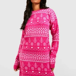 Tall - Robe Pull De Noël -Pas Cher Vêtue Diva Magasin gzz26785 pink xl 2