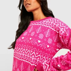 Tall - Robe Pull De Noël -Pas Cher Vêtue Diva Magasin gzz26785 pink xl 3