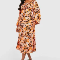 Tall - Robe Mi-longue à Manches Longues Et Motif Cachemire