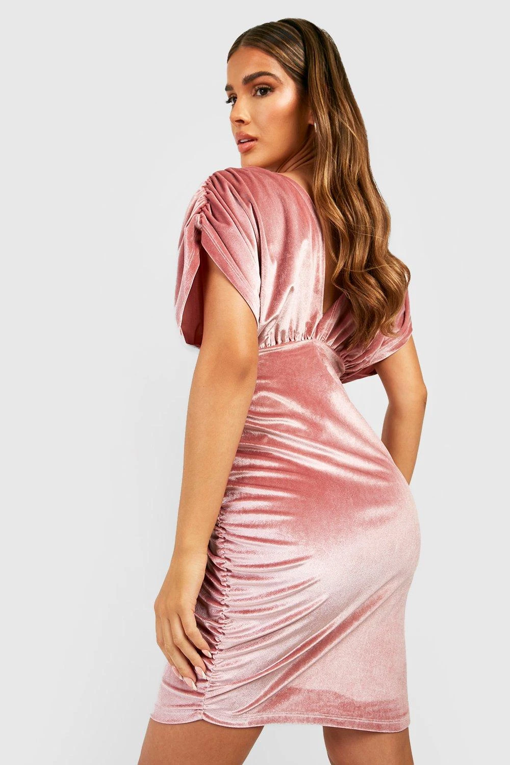 Robe Mi-longue Décolletée En Velours 4 Robe Mi-longue Décolletée En Velours – Image 2