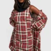 Ensemble à Carreaux Avec Robe Et Chemise 1 Ensemble à Carreaux Avec Robe Et Chemise -Pas Cher Vêtue Diva Magasin gzz27583 red xl