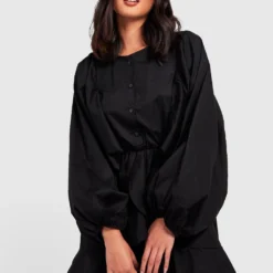 Robe Chemise En Coton -Pas Cher Vêtue Diva Magasin gzz27975 black xl 3