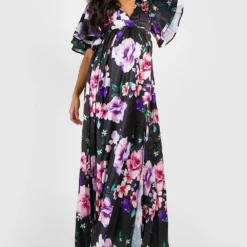 Maternité - Robe De Grossesse Longue à Imprimé Fleuri