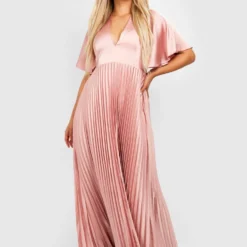 Grande Taille - Robe Longue Plissée Satinée -Pas Cher Vêtue Diva Magasin gzz28523 blush xl 2 scaled