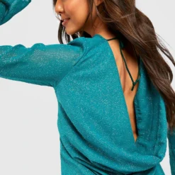 Robe Courte Pailletée -Pas Cher Vêtue Diva Magasin gzz28650 emerald xl 3