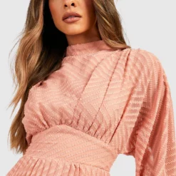 Robe Mi-longue à Col Montant -Pas Cher Vêtue Diva Magasin gzz29135 blush xl 3