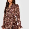 Robe De Chambre Satinée Premium à Imprimé Léopard -Pas Cher Vêtue Diva Magasin gzz29675 leopard xl