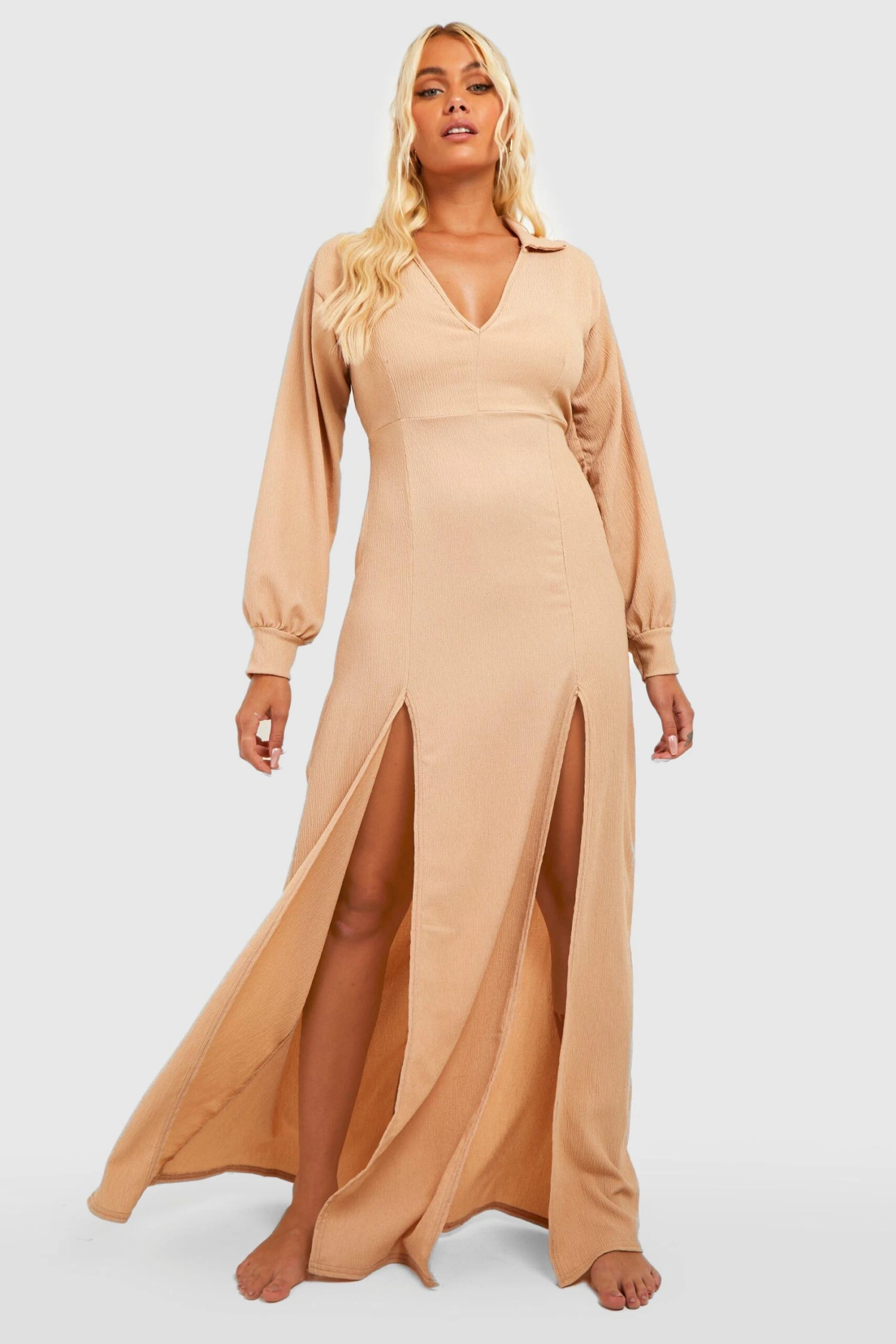 Robe Chemise De Plage Fendue Texturée 3 Robe Chemise De Plage Fendue Texturée