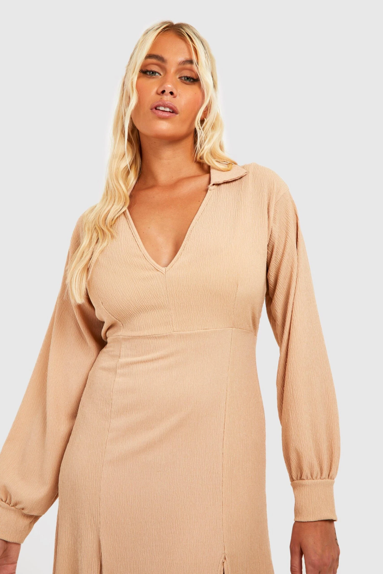 Robe Chemise De Plage Fendue Texturée 6 Robe Chemise De Plage Fendue Texturée – Image 4