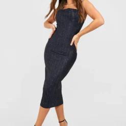 Robe Nuisette Métallisée à Col Bénitier -Pas Cher Vêtue Diva Magasin gzz30374 blue xl 2