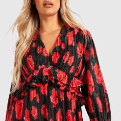 Grande Taille - Robe Mi-longue Fleurie Satinée -Pas Cher Vêtue Diva Magasin gzz30457 black xl 3 scaled