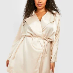 Grande Taille - Robe Blazer à Ceinture