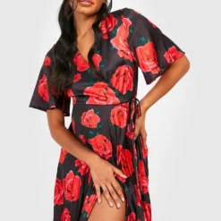 Maternité - Robe De Grossesse Mi-longue Fleurie -Pas Cher Vêtue Diva Magasin gzz30676 black xl 2