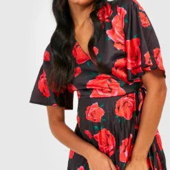 Maternité - Robe De Grossesse Mi-longue Fleurie -Pas Cher Vêtue Diva Magasin gzz30676 black xl 3