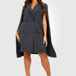 Grande Taille - Robe Blazer Cape -Pas Cher Vêtue Diva Magasin gzz31210 grey xl 2