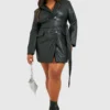 Grande Taille - Robe Blazer En Similicuir