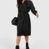BOOHOO Robe Chemise à Ceinture -Pas Cher Vêtue Diva Magasin gzz31535 black xl