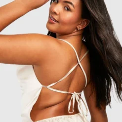 Grande Taille - Robe Satinée à Col Bénitier -Pas Cher Vêtue Diva Magasin gzz31591 stone xl 3