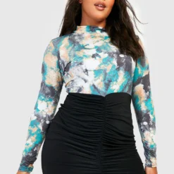 Grande Taille - Robe Moulante Tie Dye 8 Grande Taille - Robe Moulante Tie Dye -Pas Cher Vêtue Diva Magasin gzz31601 black xl