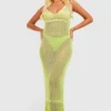 Robe De Plage Longue En Crochet -Pas Cher Vêtue Diva Magasin gzz31750 lime xl