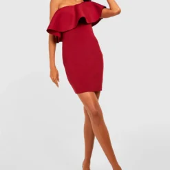 Robe Asymétrique En Néoprène -Pas Cher Vêtue Diva Magasin gzz31764 berry xl 2