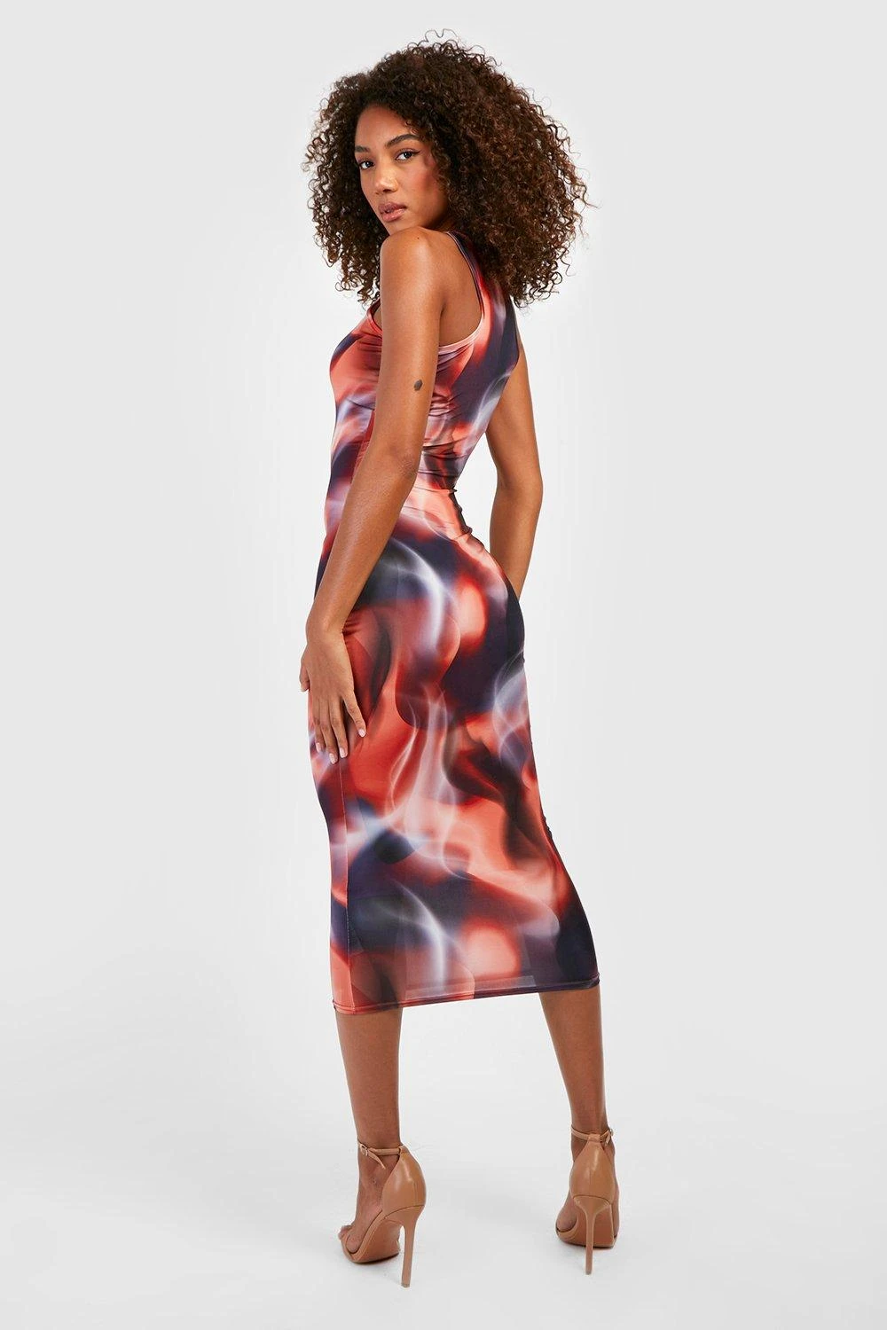 Tall - Robe Moulante Soyeuse à Imprimé Abstrait 4 Tall - Robe Moulante Soyeuse à Imprimé Abstrait – Image 2