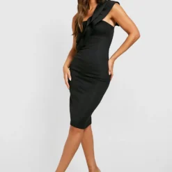 Robe Mi-longue à Volants Et épaules Dénudées -Pas Cher Vêtue Diva Magasin gzz32035 black xl 2