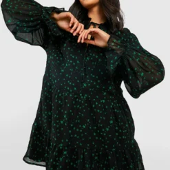 Robe à Volants étagés Et Imprimé étoile -Pas Cher Vêtue Diva Magasin gzz32284 multi xl 2