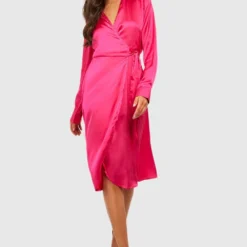 Robe Portefeuille Mi-longue -Pas Cher Vêtue Diva Magasin gzz32897 hot20pink xl 2