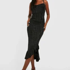 Robe Mi-longue En Jacquard -Pas Cher Vêtue Diva Magasin gzz33026 black xl 2