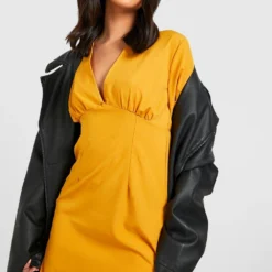 Robe Courte à Manches Larges 9 Robe Courte à Manches Larges -Pas Cher Vêtue Diva Magasin gzz33464 mustard xl 3