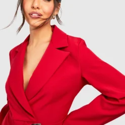 Robe Blazer à Double Boucle -Pas Cher Vêtue Diva Magasin gzz33490 berry xl 3 scaled