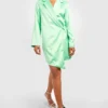 Robe Blazer Cache-cœur Satinée -Pas Cher Vêtue Diva Magasin gzz33495 lime xl