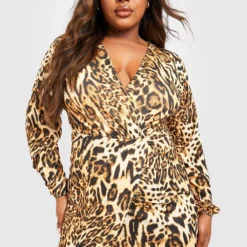 Grande Taille - Robe Mi-longue à Imprimé Animal -Pas Cher Vêtue Diva Magasin gzz33572 animal xl 2