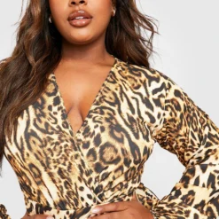 Grande Taille - Robe Mi-longue à Imprimé Animal -Pas Cher Vêtue Diva Magasin gzz33572 animal xl 3