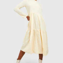 Tall - Robe Babydoll Froncée -Pas Cher Vêtue Diva Magasin gzz33633 stone xl 2 scaled