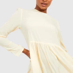 Tall - Robe Babydoll Froncée -Pas Cher Vêtue Diva Magasin gzz33633 stone xl 3