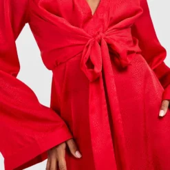 Tall - Robe Patineuse Satinée à Imprimé Léopard 9 Tall - Robe Patineuse Satinée à Imprimé Léopard -Pas Cher Vêtue Diva Magasin gzz33639 red xl 3