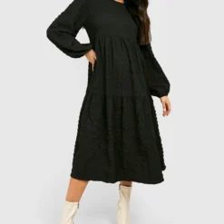 Maternité - Robe De Grossesse Babydoll Texturée