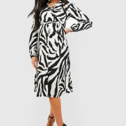 Maternité - Robe Chemise De Grossesse Imprimée