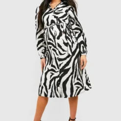 Maternité - Robe Chemise De Grossesse Imprimée -Pas Cher Vêtue Diva Magasin gzz33663 black xl 2