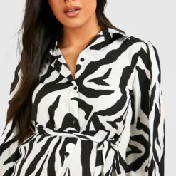 Maternité - Robe Chemise De Grossesse Imprimée -Pas Cher Vêtue Diva Magasin gzz33663 black xl 3