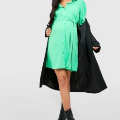Maternité - Robe Chemise De Grossesse -Pas Cher Vêtue Diva Magasin gzz33666 bright20green xl 2 scaled
