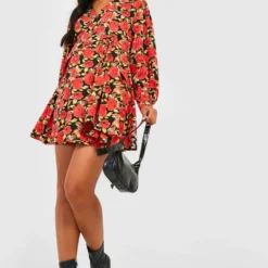 Maternité - Robe De Grossesse Patineuse Imprimée