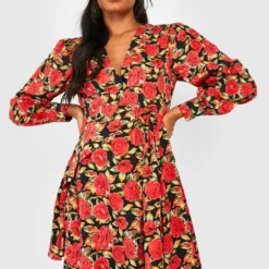 Maternité - Robe De Grossesse Patineuse Imprimée -Pas Cher Vêtue Diva Magasin gzz33667 black xl 2