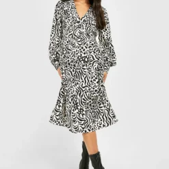 Maternité - Robe De Grossesse Patineuse Imprimée