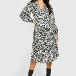 Maternité - Robe De Grossesse Patineuse Imprimée -Pas Cher Vêtue Diva Magasin gzz33668 black xl 2